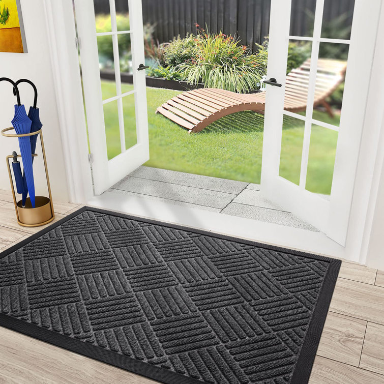 Symple Stuff Door Mat Front Indoor Outdoor Doormat, Heavy Duty Rubber